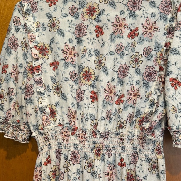 Max Studio White Maxi Dress with Rust Floral Print ( Perfect for Easter) - Picture 5 of 6